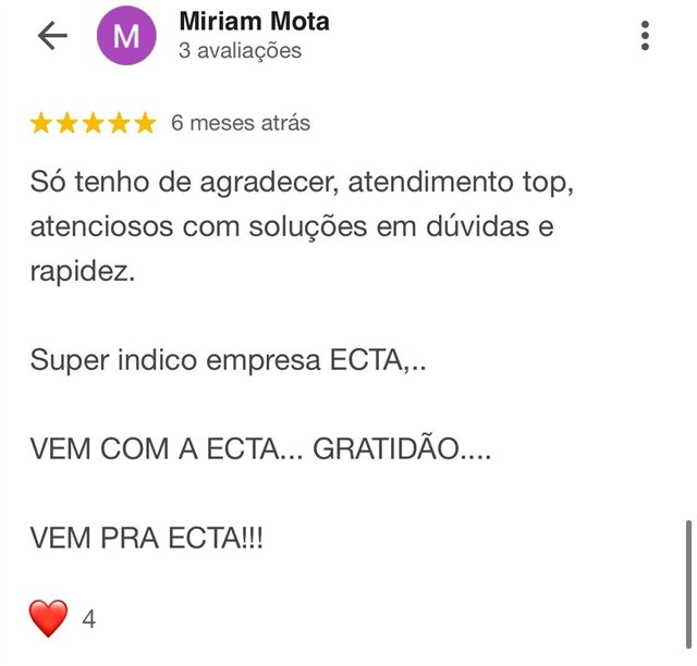 Depoimento de cliente ECTA Tecnologia