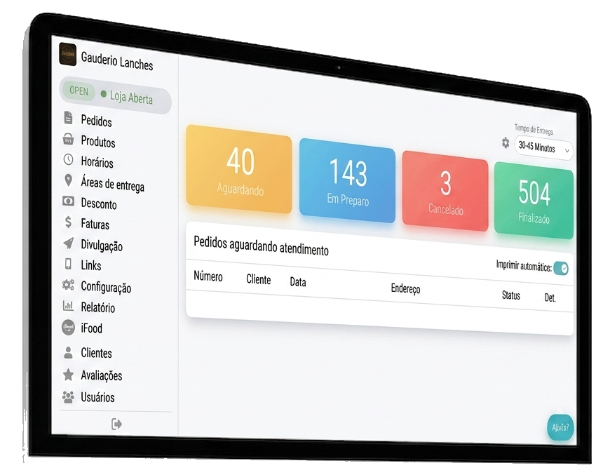 Portal administrativo ECTA em monitor curvo profissional